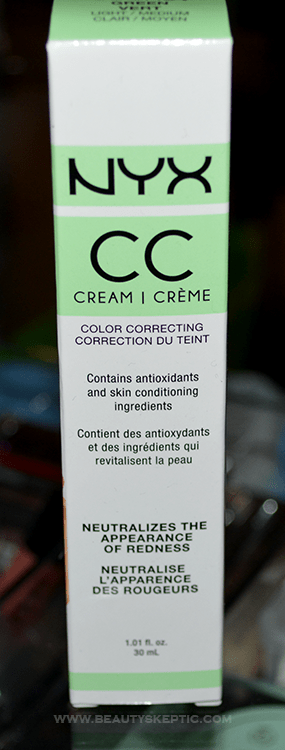 NYX Green CC Cream - Box Front